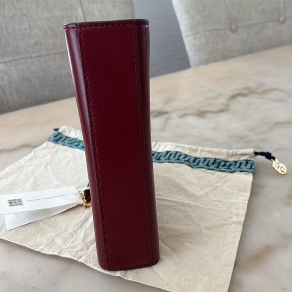Tory Burch Lee Radziwill Petite Bag Tinto (Burgundy-Dark Red) Bag Gold Accents - Picture 15 of 16